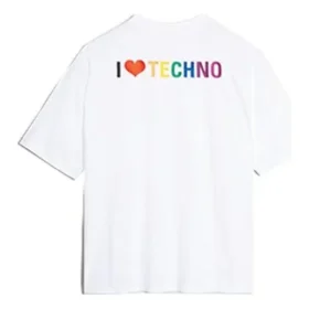 Balenciaga Tech Kurzarm-T-Shirt für Herren, Weiß 556133TDV209000