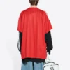 Balenciaga x adidas Fußball-T-Shirt Oversized „Rot“ 723663TNV136400