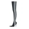 Balenciaga x adidas Knife Over-the-Knee-Stiefel „Black White“ 724074W2ES11090