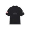 Balenciaga x NASA Crossover FW21 Herren-Poloshirt aus Baumwolle mit Weltraum-Print, einfarbig, schwarz 662493TKVG11070