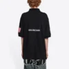 Balenciaga x NASA Crossover FW21 Herren-Poloshirt aus Baumwolle mit Weltraum-Print, einfarbig, schwarz 662493TKVG11070