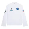 Balenciaga x NASA Crossover Space Printing Langarm-Shirt mit Rundhalsausschnitt für Herren, weiß, 662496TKVD79040