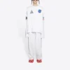 Balenciaga x NASA Crossover Space Printing Langarm-Shirt mit Rundhalsausschnitt für Herren, weiß, 662496TKVD79040