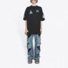 Balenciaga x NASA Crossover Space Retro Kurzarm-T-Shirt „Black“ 651795TKVD71070