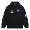 Balenciaga x NASA FW21 Crossover-Logo Baumwoll-Hoodie für Herren, klassisch, locker geschnitten, langärmelig, schwarz 651799TKVD81070