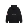 Balenciaga x NASA FW21 Crossover-Logo Baumwoll-Hoodie für Herren, klassisch, locker geschnitten, langärmelig, schwarz 651799TKVD81070