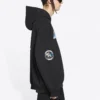 Balenciaga x NASA FW21 Crossover-Logo Baumwoll-Hoodie für Herren, klassisch, locker geschnitten, langärmelig, schwarz 651799TKVD81070