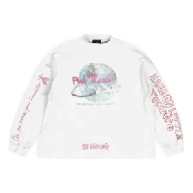 Balenciaga x Pink Martini Langarm-T-Shirt Oversized „Ecru“ 699191TMVN99800 Balenciaga x Pink Martini Langarm-T-Shirt Oversized „Ecru“ 699191TMVN99800