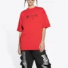 Balenciaga x PlayStation Crossover FW21 PS5 Alphabet-Geometrie-Muster-Print Kurzarm Unisex Rot 651795TKVF36552