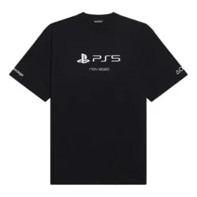 Balenciaga x PlayStation Crossover PS5 – Unisex-T-Shirt mit Alphabet-Geometrie-Print, kurzärmelig, schwarz 651795TKVF31070 Balenciaga x PlayStation Crossover PS5 – Unisex-T-Shirt mit Alphabet-Geometrie-Print, kurzärmelig, schwarz 651795TKVF31070