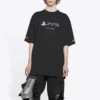 Balenciaga x PlayStation Crossover PS5 – Unisex-T-Shirt mit Alphabet-Geometrie-Print, kurzärmelig, schwarz 651795TKVF31070