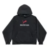 Balenciaga x Puma Hoodie, mittlere Passform „Black Faded“ 767877TTVA41041