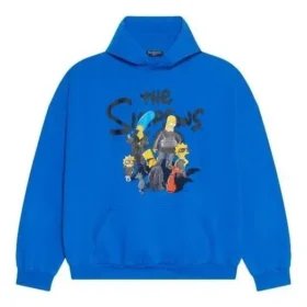 Balenciaga x THE SIMPSONS Baumwoll-Hoodie, weite Passform „Blue“ 674986TLVG84210 Balenciaga x THE SIMPSONS Baumwoll-Hoodie, weite Passform „Blue“ 674986TLVG84210