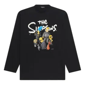 Balenciaga x THE SIMPSONS Langarm-T-Shirt, Large Fit „Black“ 681046TLVG70100 Balenciaga x THE SIMPSONS Langarm-T-Shirt, Large Fit „Black“ 681046TLVG70100