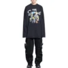 Balenciaga x THE SIMPSONS Langarm-T-Shirt, Large Fit „Black“ 681046TLVG70100