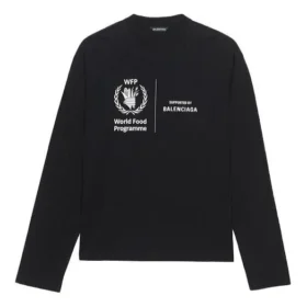 Balenciaga x WFP Langarm-T-Shirt, Medium Fit „Schwarz“ 612967THV841000