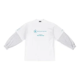 Balenciaga x WFP T-Shirt mit doppelten Ärmeln „Weiß“ 698089TMVL29086 Balenciaga x WFP T-Shirt mit doppelten Ärmeln „Weiß“ 698089TMVL29086