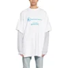 Balenciaga x WFP T-Shirt mit doppelten Ärmeln „Weiß“ 698089TMVL29086