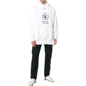 Balenciaga x World Food Programme Hoodie „Weiß Schwarz“ 541870TCV343307