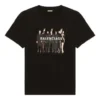 Band-Porträt-Aufdruck, Logo, Retro, Kurzarm, Unisex, Schwarz 612965TIVA11000