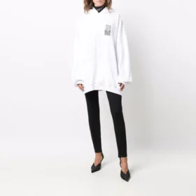 Barcode-Baumwoll-Hoodie „Weiß“ 651799TKVE69040 Barcode-Baumwoll-Hoodie „Weiß“ 651799TKVE69040