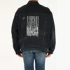 Barcode Destroyed-Denim-Jacke „Schwarz“ 664329TBP471055