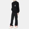 Barcode-Pullover mit Rundhalsausschnitt „Schwarz“ 652981TKVE61070
