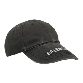 Baseballkappe aus gewaschenem Denim mit Logo „Schwarz/Weiß“ 617160-4A2B4-1077 Baseballkappe aus gewaschenem Denim mit Logo „Schwarz/Weiß“ 617160-4A2B4-1077