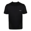 Basic-T-Shirt mit kleinem Logo, Rundhalsausschnitt und kurzen Ärmeln, Unisex, Schwarz 556151TYK281000