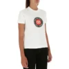 Baumwoll-T-Shirt mit Aufdruck, kurzärmelig, weiß 612964TJVD69000