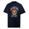 Baumwoll-T-Shirt mit College-Logo-Print „Schwarz“ 676589TLV898067