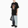 Baumwoll-T-Shirt mit College-Logo-Print „Schwarz“ 676589TLV898067