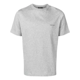 Baumwoll-T-Shirt mit kleinem Logo-Aufdruck „Grey“ 556151TYK281300 Baumwoll-T-Shirt mit kleinem Logo-Aufdruck „Grey“ 556151TYK281300