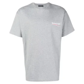 Baumwoll-T-Shirt mit politischem Logo „Grau“ BLGA-508203-TAV44-GY