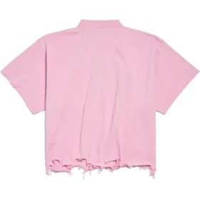 BB Classic Balenciaga Kurzes Oversize-T-Shirt „Pink“ 783399TQVS85708