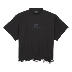 BB Classic Balenciaga Kurzes Oversize-T-Shirt „Schwarz“ 783399TQVS81083