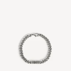 BB Icon Thin Gourmette-Armband für Herren in Antiksilber