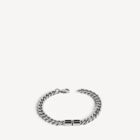 BB Icon Thin Gourmette-Armband für Herren in Antiksilber