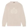 BB Laurel Crown Logo Rundhals-Strickpullover „Beige“ 664369T32119028