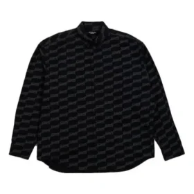 BB Monogram Langarmhemd mit Knopfleiste „Black“ 662983TML361269