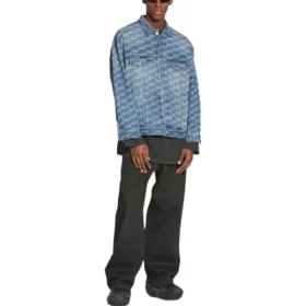 BB Monogram Large Fit Jacke „Blau“ 675208TMW374437