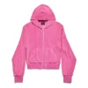 BB Motel Hoodie mit Reißverschluss, tailliert „Dark Pink“ 791755TQVU85803