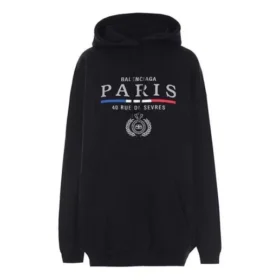 BB Paris Flag Baumwoll-Hoodie „Schwarz“ 570811TGV681000