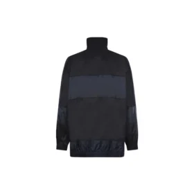 BB Patchwork-Nylon-Windjacke mit durchgehendem Reißverschluss „Navy Black“ 623019TIO544100