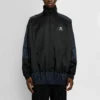 BB Patchwork-Nylon-Windjacke mit durchgehendem Reißverschluss „Navy Black“ 623019TIO544100