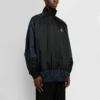 BB Patchwork-Nylon-Windjacke mit durchgehendem Reißverschluss „Navy Black“ 623019TIO544100