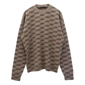 BB Rundhals-Strickpullover mit Allover-Print „Beige“ 733859T32539378 BB Rundhals-Strickpullover mit Allover-Print „Beige“ 733859T32539378