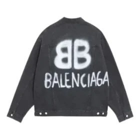 BB Sprayed Denim-Jacke, Large-Passform „Dark Grey White“ 678354TIWA21440