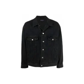 BB Sprayed Denim-Jacke, Large-Passform „Dark Grey White“ 678354TIWA21440