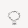 Bb-Vorhängeschloss-Armband in Silber/Antiksilber